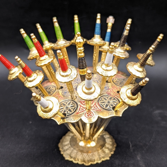 A Toledo Spain Large Stand of 18 Sword of Cocktail sticks - Picture 2 of 14